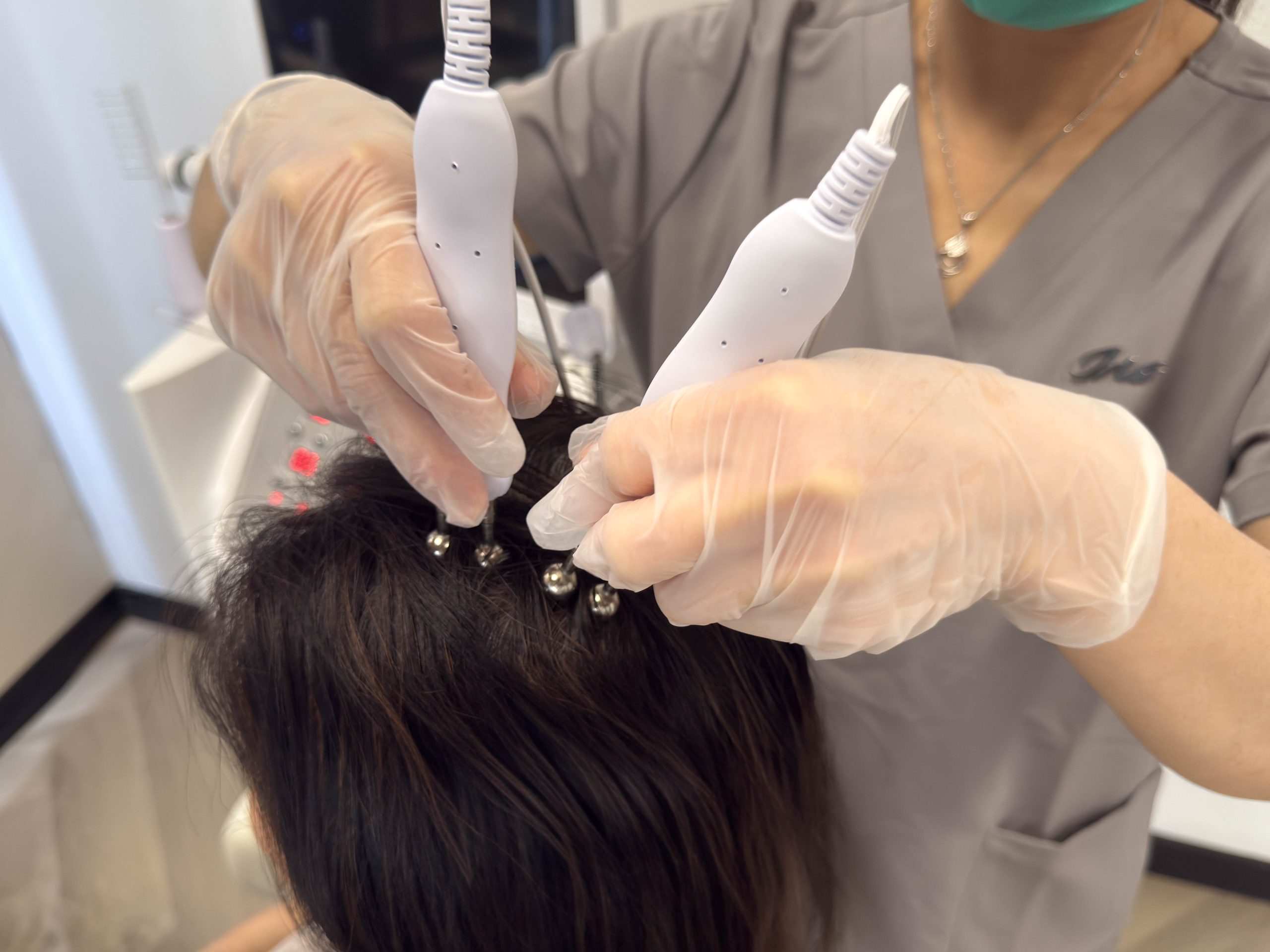 A step in the head spa process